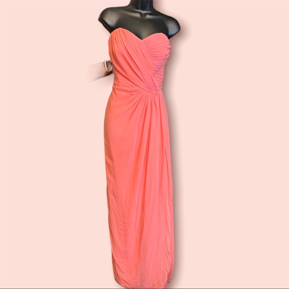Coral strapless prom/bridesmaid dress
